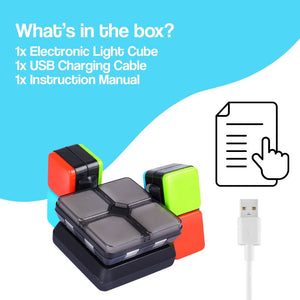 Smart Light Cube interactive STEM puzzle game with colorful LED lights and flip-slide design for kids ages 7 and up