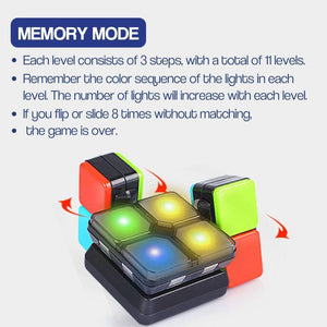 Smart Light Cube interactive STEM puzzle game with colorful LED lights and flip-and-slide action