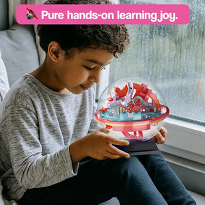 3D Gravity Maze brain training toy with metal ball and numbered checkpoints for kids ages 6+