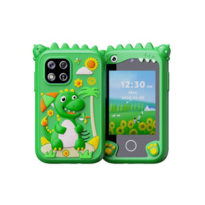 Kids mobile phone camera with touch screen and dinosaur design for children