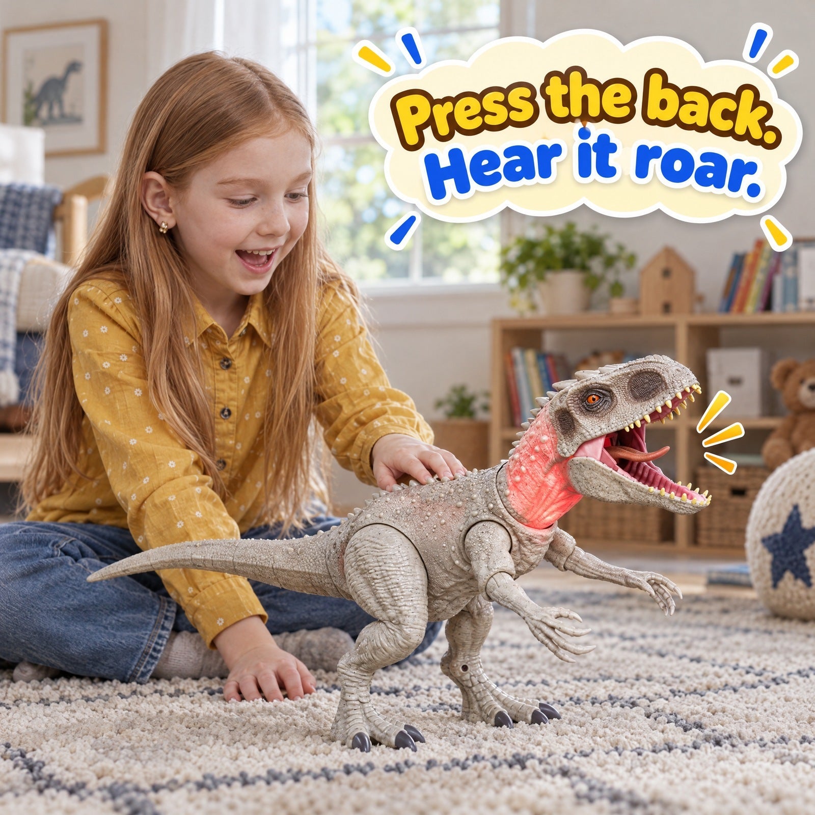 Big T-Rex Dinosaur Figure with Roar Sound & Light