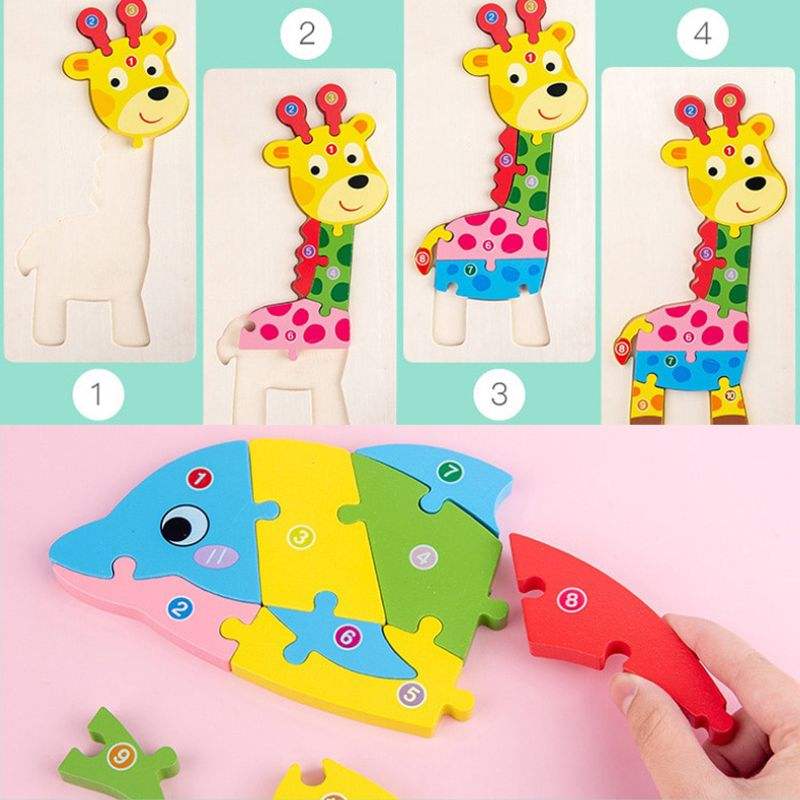 Montessori 3D Animal Shaped Puzzle (Set of 3)