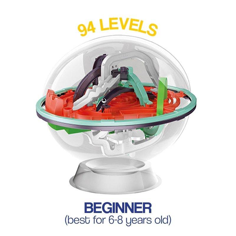Child playing with MindBender 3D Gravity Maze Ball toy focusing on navigating the metal ball through the maze