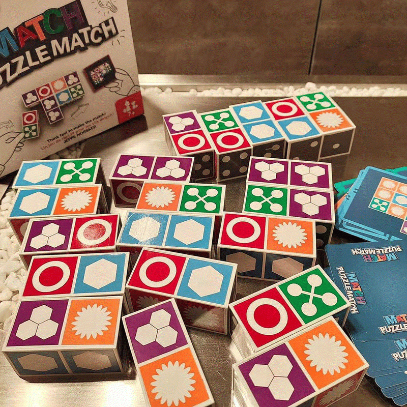 Matching Master Building Block game with colorful ABS pieces for family cognitive skill development