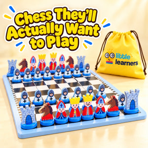 Educational Wooden Cartoon Chess Set – for kids ages 5+