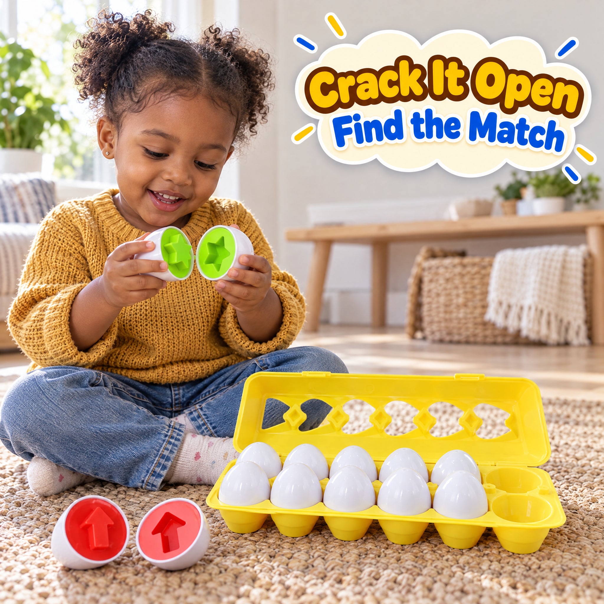 Montessori Shape & Color Matching Eggs