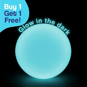 Giant Jelly Balloon Ball glowing in the dark with buy one get one free offer, inflatable outdoor toy for kids.
