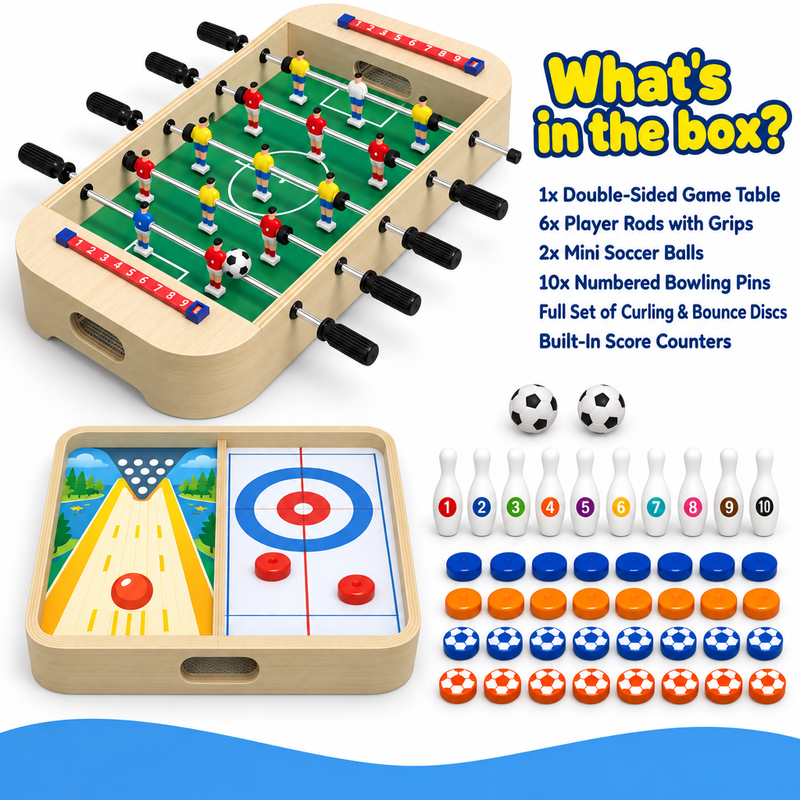 4-in-1 Wooden Tabletop Foosball Game Set (view 7)