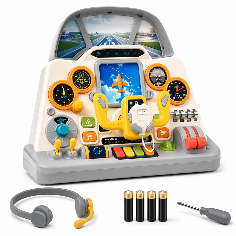 Airplane Cockpit Simulator Playset – electronic learning toy