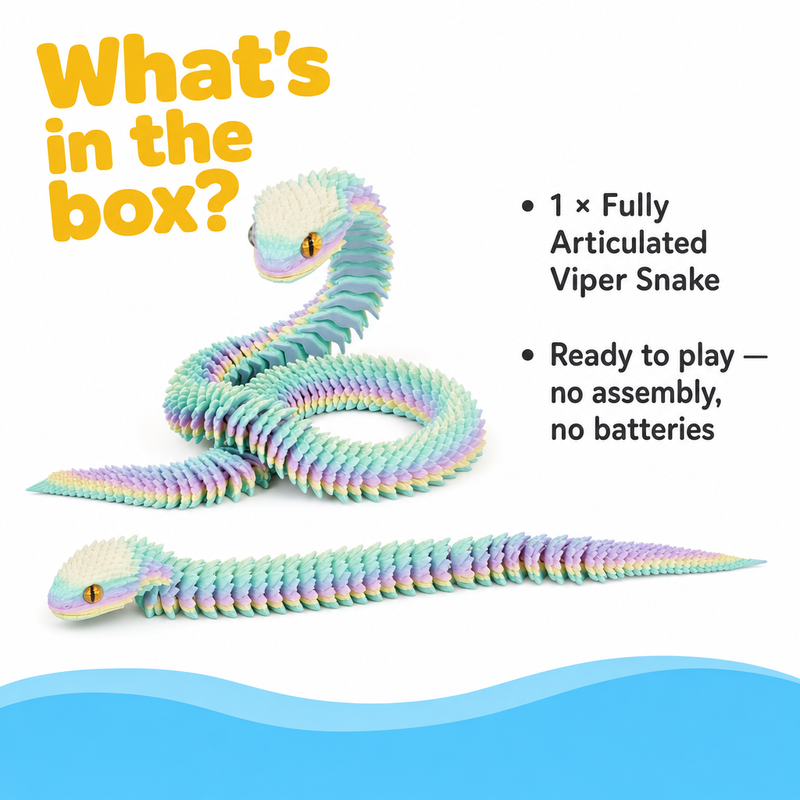 Articulated 3D-Printed Viper Snake (view 29)