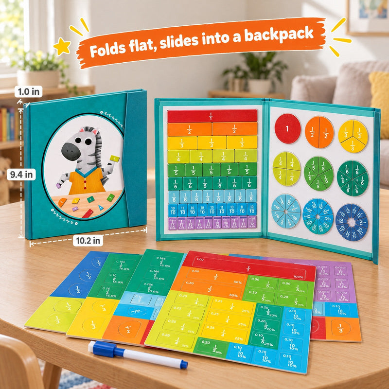Magnetic Fraction Learning Book – for kids ages 3–9