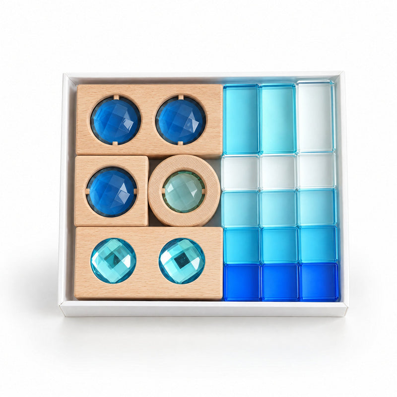 Translucent Acrylic Jewel Building Blocks in blue