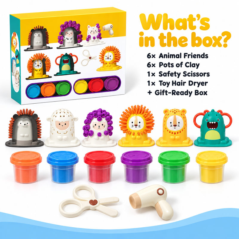 Animal Barber Clay Play Set – gift idea for kids and grandchildren