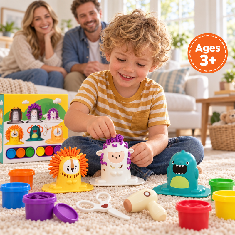 Animal Barber Clay Play Set – art & craft set
