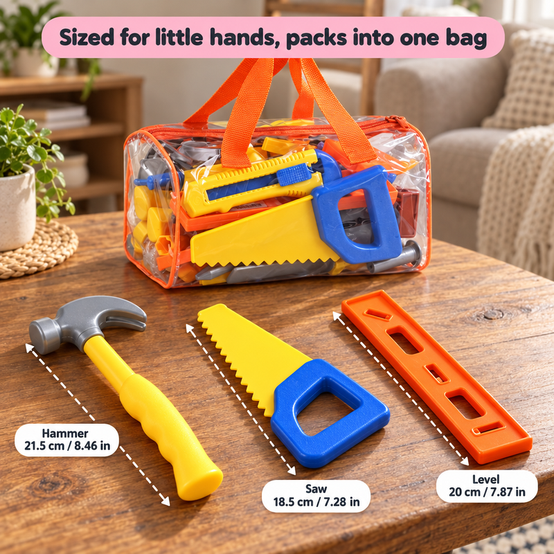 Kids Pretend Play Tool Set with Carry Bag – gift idea for kids and grandchildren