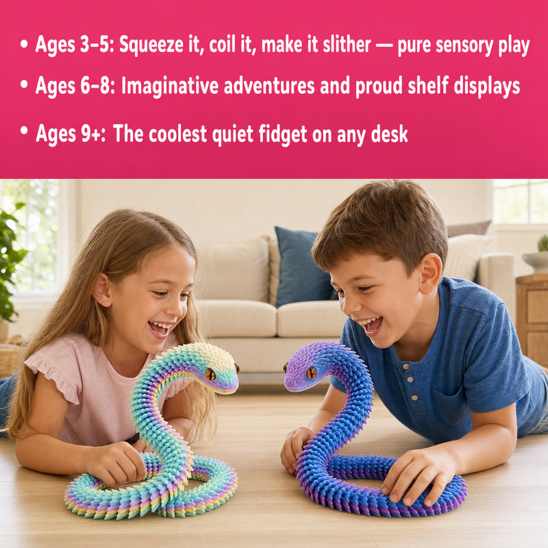 Articulated 3D-Printed Viper Snake (view 30)