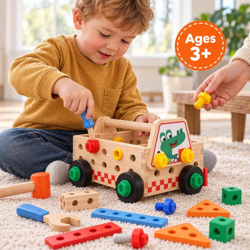 Wooden Take-Apart Tool Truck – building set