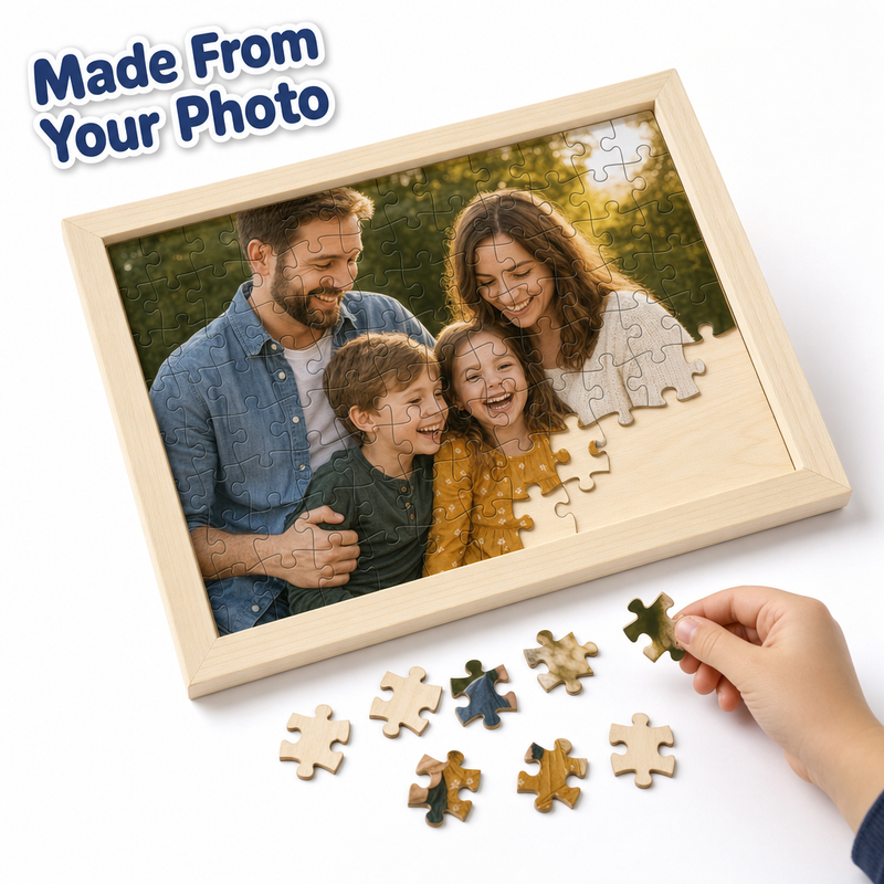 Custom Photo Wooden Puzzle 6*4 with Solid Wood Frame – gift idea for kids and grandchildren
