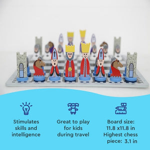 Educational Wooden Cartoon Chess Set